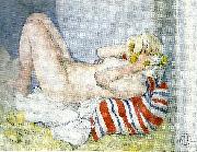 Carl Larsson solbad painting
